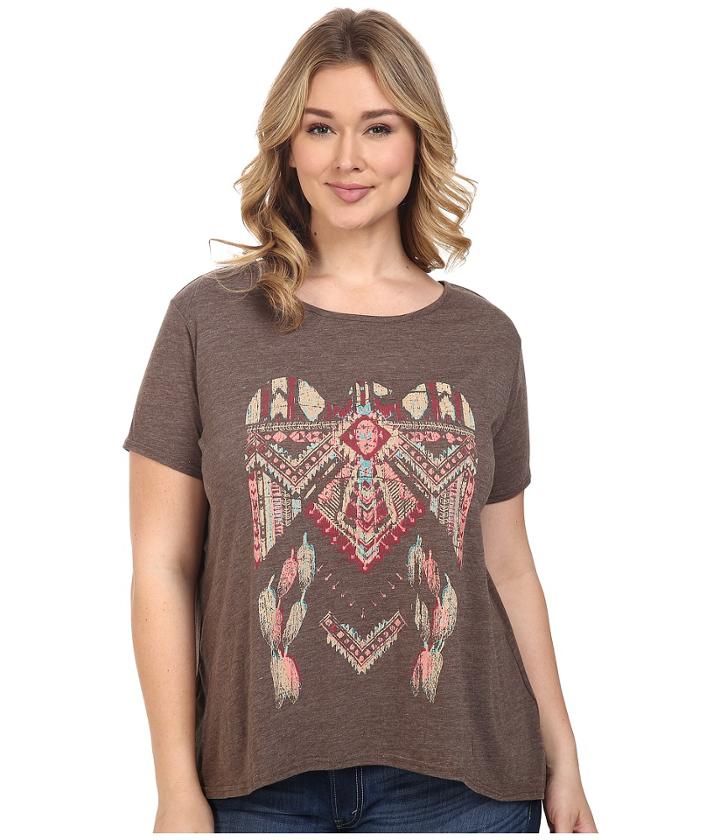 Roper - Plus Size 0428 Lightweight Heather Jersey Slouchy Tee