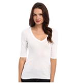 Michael Stars - Supima Elbow Sleeve Vee Neck