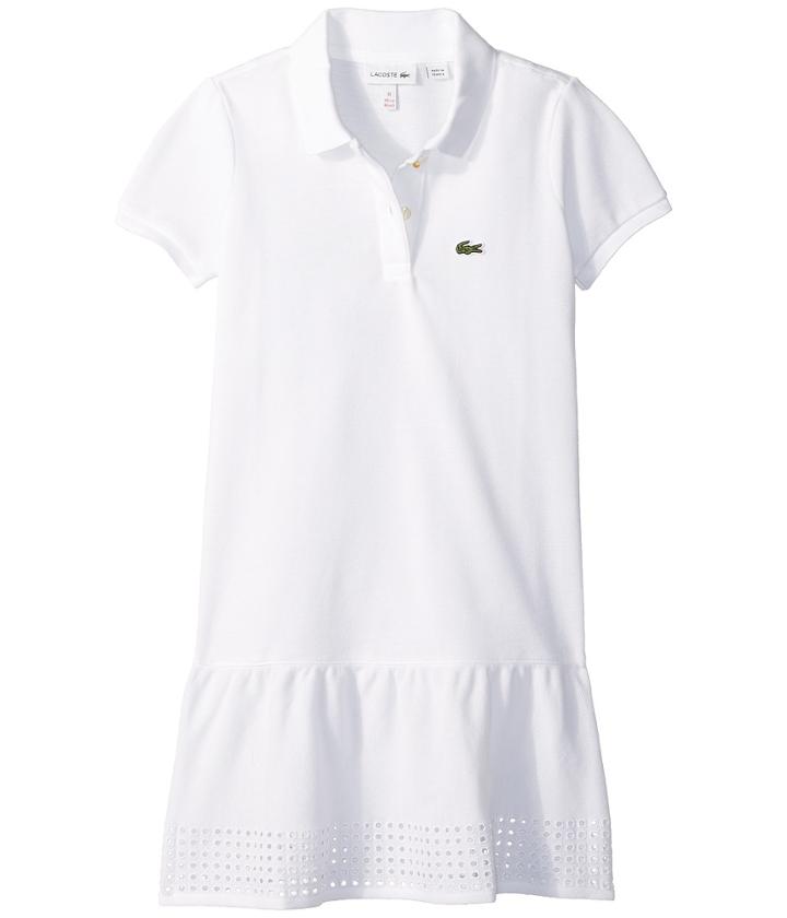 Lacoste Kids - Pique Polo Dress W/ Eyelet Gathers