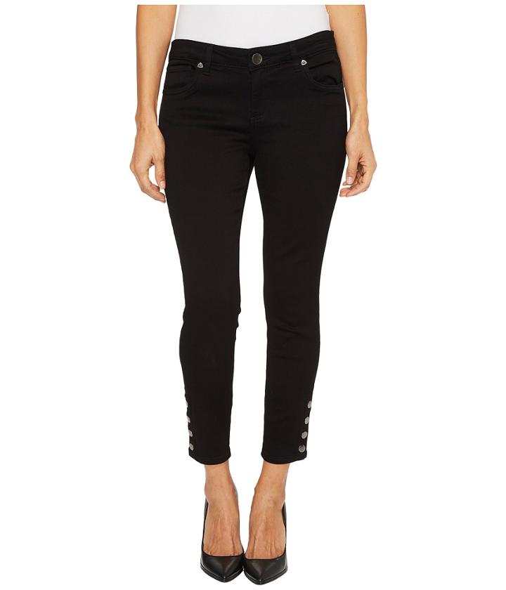 Kut From The Kloth - Petite Connie Ankle Skinny-snaps Side Legs In Black
