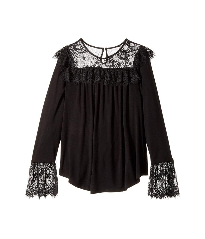 Ella Moss Girl - Jacey Long Sleeve Knit Top With Lace