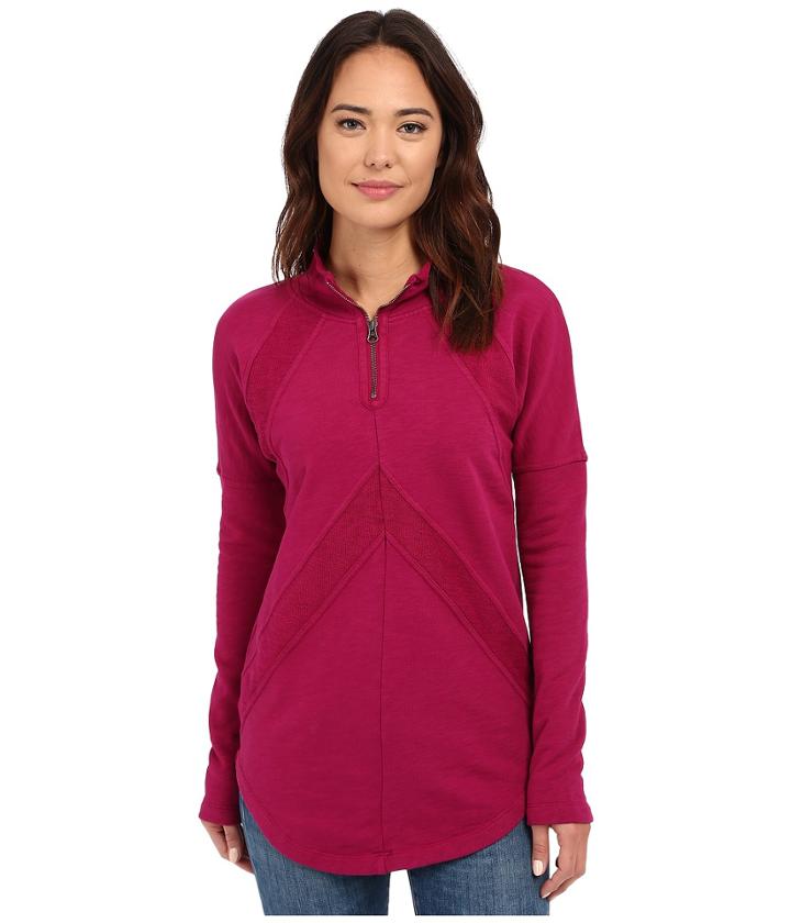 Mod-o-doc - Slub French Terry 1/4 Zip Funnel W/ Angle Contrast Panels