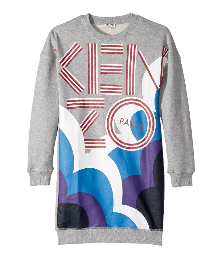 Kenzo Kids - Kenzo Logo Long Sleeves Long Tee Shirt Dress