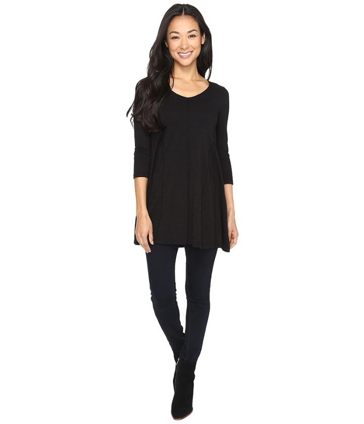 Mod-o-doc - Slub Jersey Gored Inset V-neck Tunic