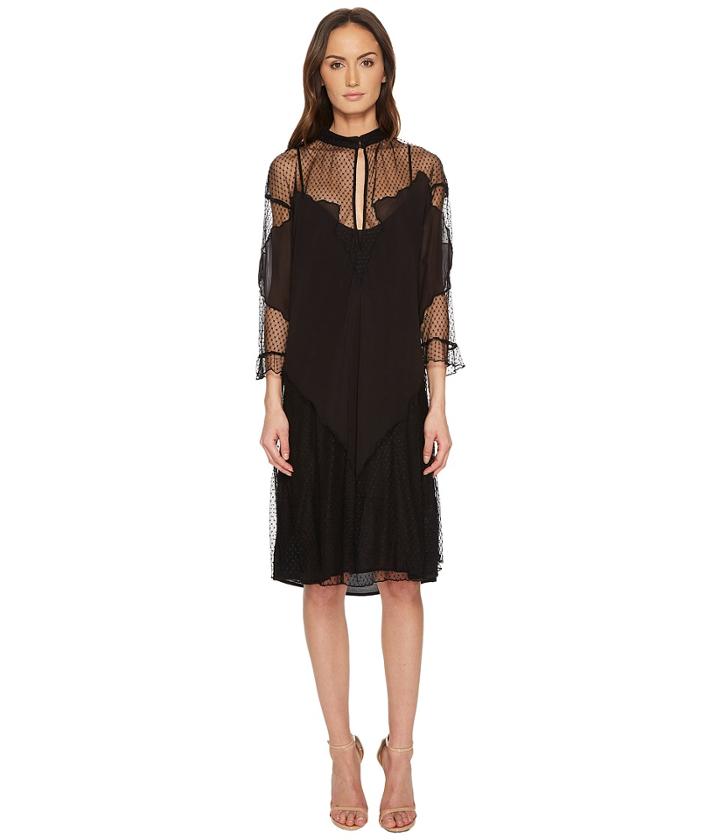 Just Cavalli - Mesh Inset 3/4 Sleeve Dress