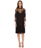 Just Cavalli - Mesh Inset 3/4 Sleeve Dress