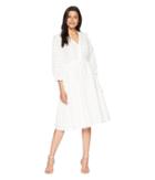 Calvin Klein - V-neck Cotton Eyelet Dress Cd8g45hn