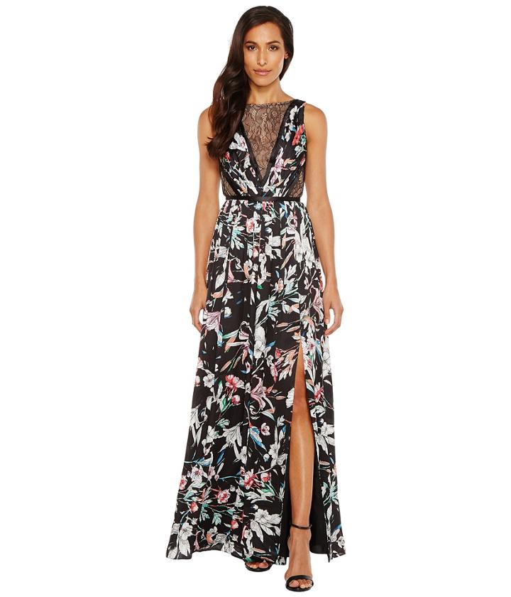 Adrianna Papell - Print Satin Chiffon Gown