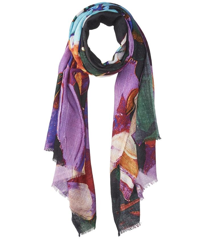 Bindya - Cashmere/silk Stole Abstract Brush Stroke Scarf