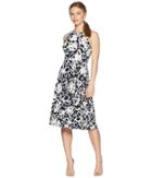 Lauren Ralph Lauren - Petite B551 Coastal Floral Feliana Sleeveless Day Dress