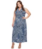 Vince Camuto Specialty Size - Plus Size Leopard Song Halter Maxi Dress