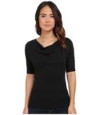 Michael Stars - Shine Elbow Sleeve Drape Neck Top