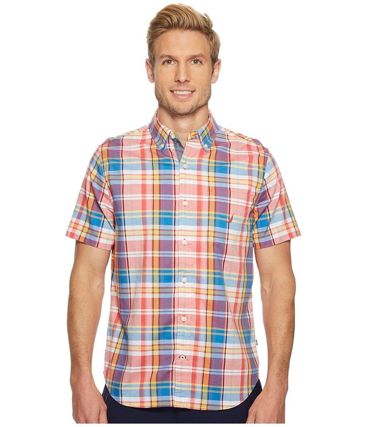 Nautica - Short Sleeve Large Scale Plaid Shirt