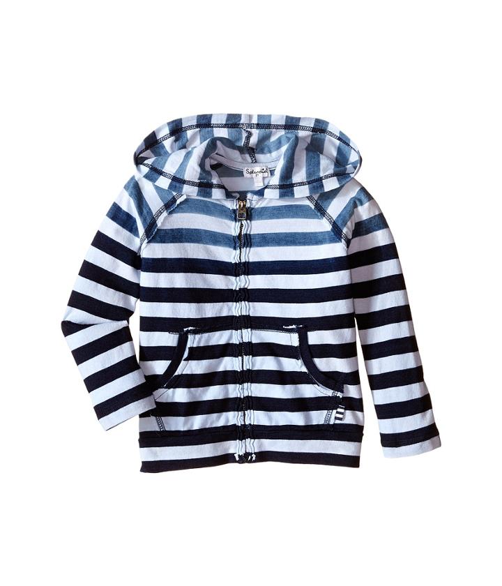 Splendid Littles - Striped Dip Dye Indigo Zip-up Hoodie