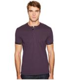 Versace Collection - Short Sleeve Henley With Edge Detail