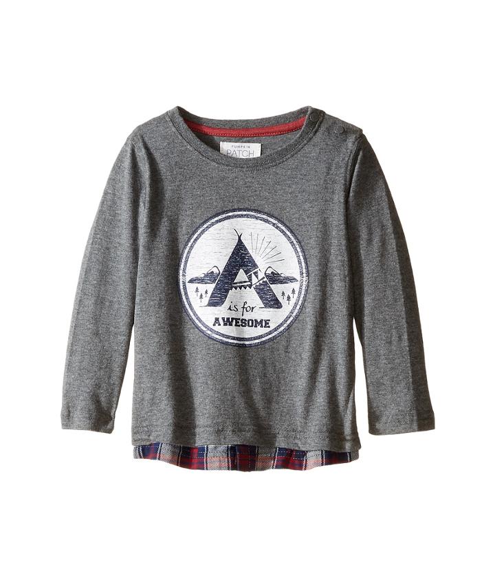 Pumpkin Patch Kids - Tee With Check Shirt Tail