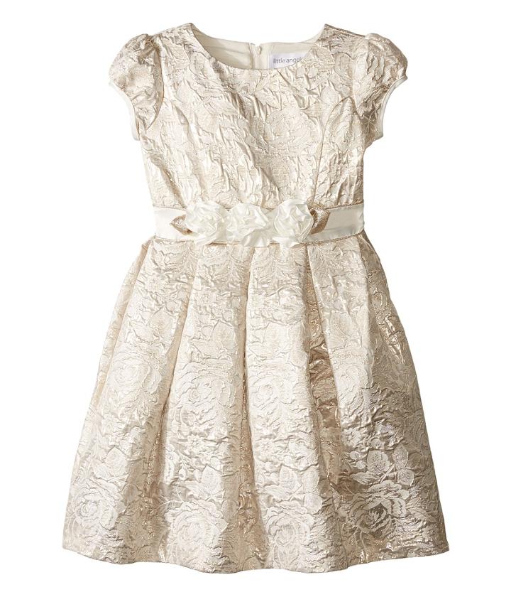 Us Angels - Brocade Short Sleeve Princess Bodice Empire Dress