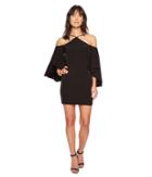 Laundry By Shelli Segal - Fitted Cutaway Neckline Dress With Hi-lo Cold Shoulder