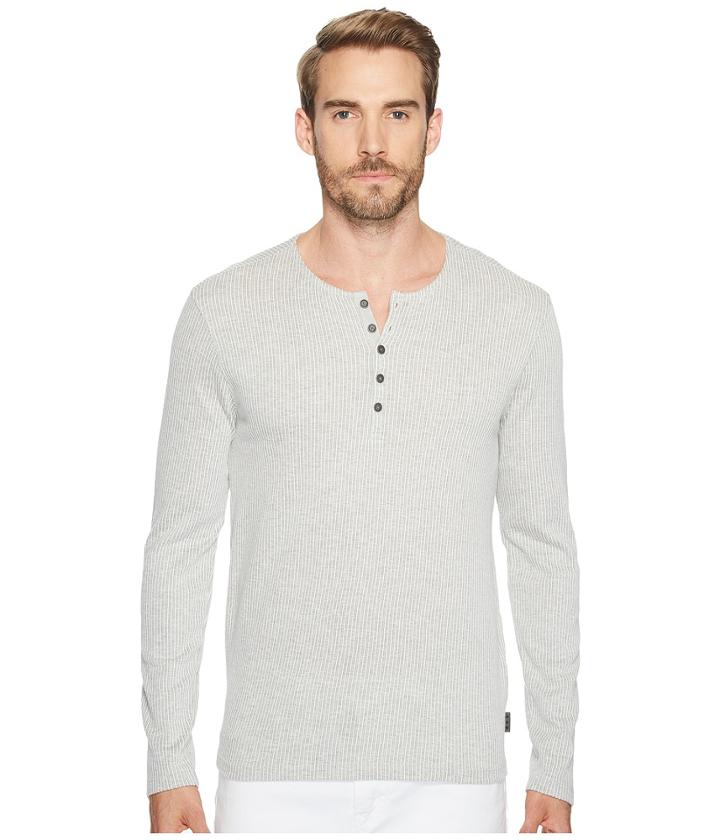 John Varvatos Star U.s.a. - Long Sleeve Henley W/ Neck Facing K3119t2b