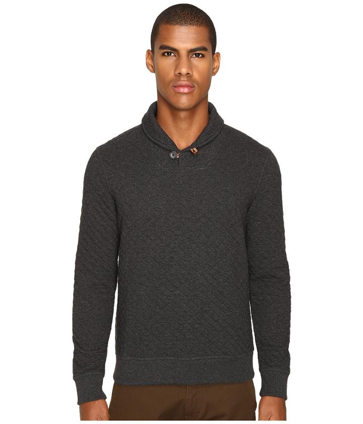 Billy Reid - Diamond Quilted Shawl Sweater W/ Elbow Patches