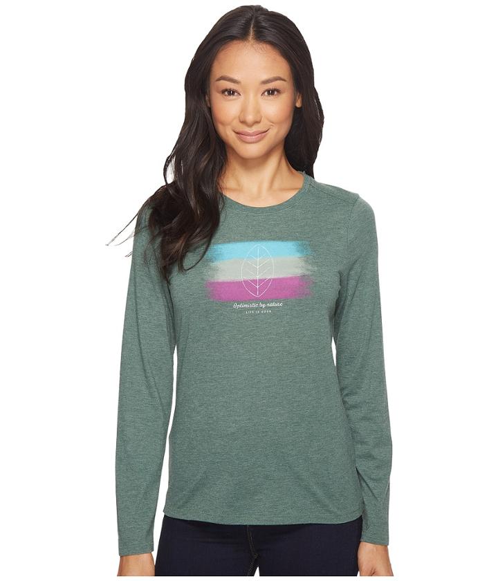 Life Is Good - Optimistic Leaf Long Sleeve Cool Tee