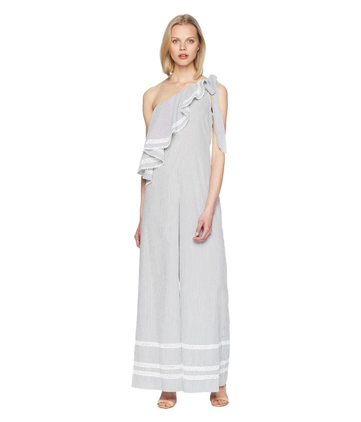 Jonathan Simkhai - Striped Cotton Jumpsuit Cover-up