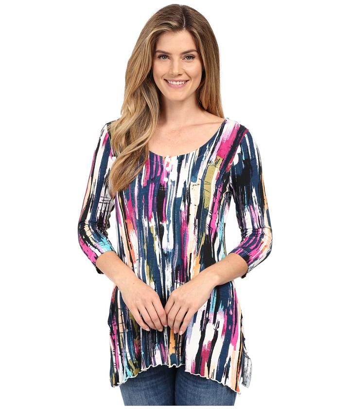 Miraclebody Jeans - Bobbi Placket Front Top W/ Body-shaping Inner Shell