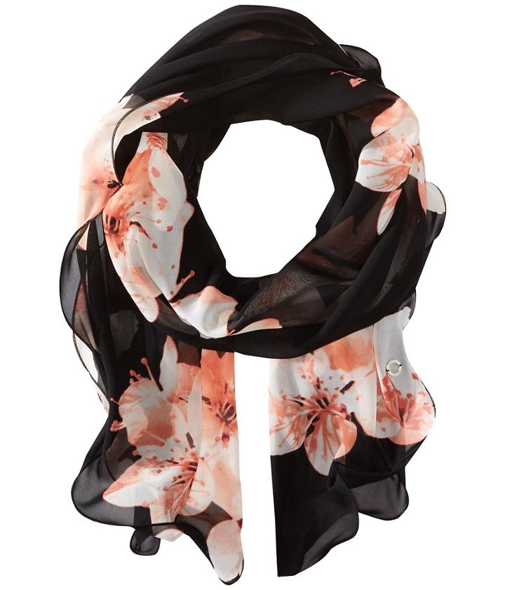 Calvin Klein - Lily Floral Chiffon Ruffle Scarf