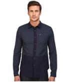 Scotch &amp; Soda - Long Sleeve Shirt In Mix Match Brushed Cotton Qualities