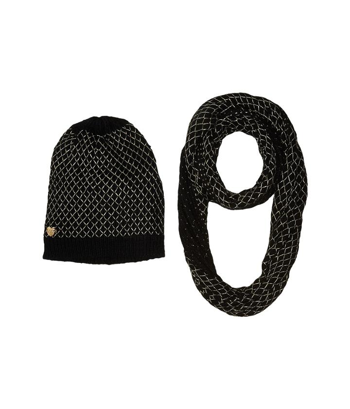 Betsey Johnson - Net Worth Two-piece Set Infinity Beanie