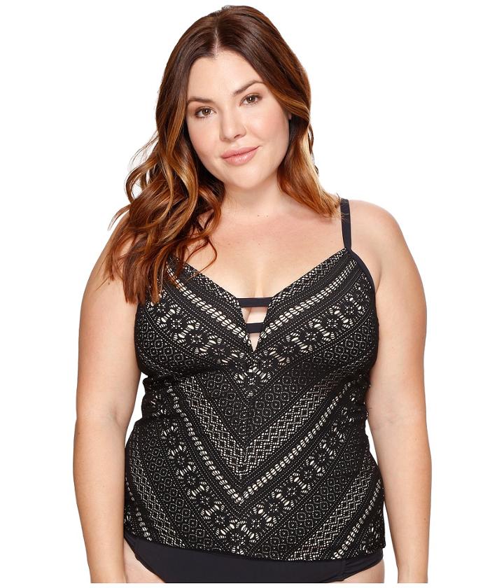 Bleu Rod Beattie - Plus Size Sneak Peek Plunge Tankini Top