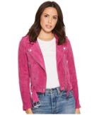 Blank Nyc - Real Suede Moto Jacket In Fuchsia