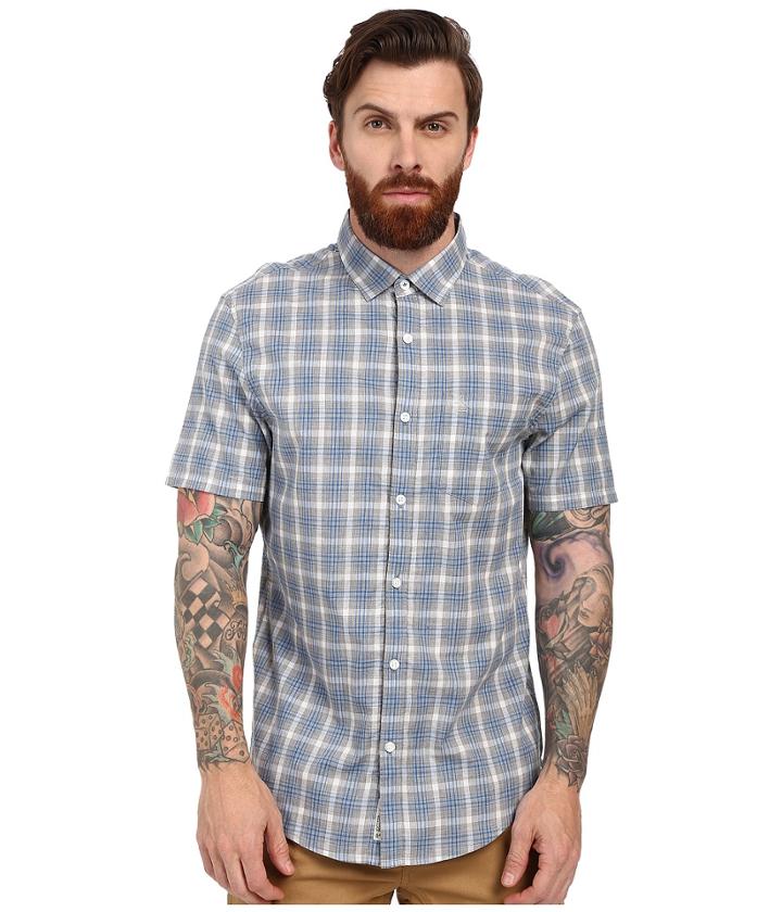 Original Penguin - Short Sleeve Heathered Plaid