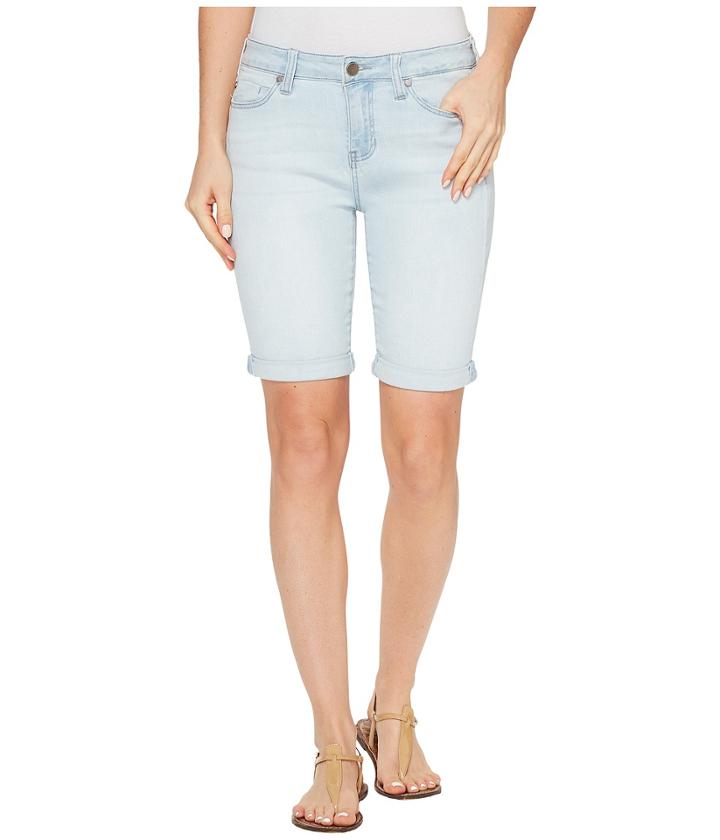 Liverpool - Hayden Rolled-cuff Bermuda Vintage Super Comfort Stretch Denim In Boulder Bleach Out