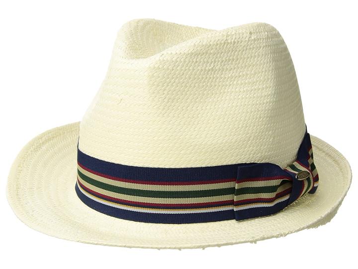 Scala - Bu Toyo Fedora With Striped Ribbon Trim