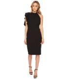 Adrianna Papell - Stretch Crepe Sleeveless Halter With Ruffle Detail