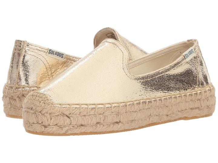 Soludos - Platform Metallic Smoking Slipper