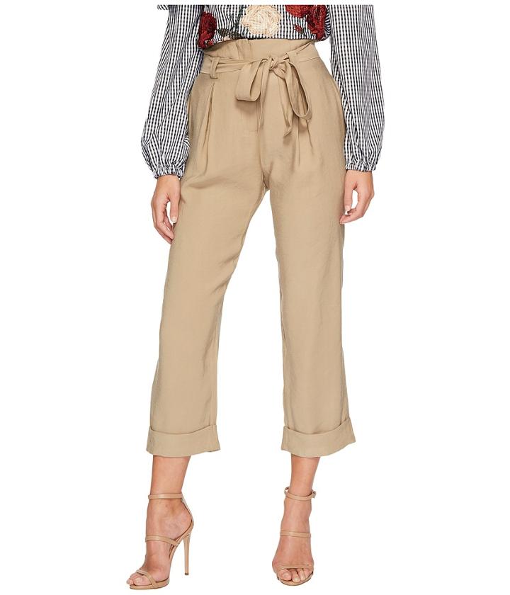 J.o.a. - Pleated Roll Up Paper Bag Pants