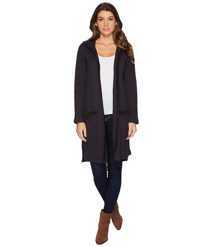 Mod-o-doc - Signature Waffle Open Front Hooded Duster Cardigan