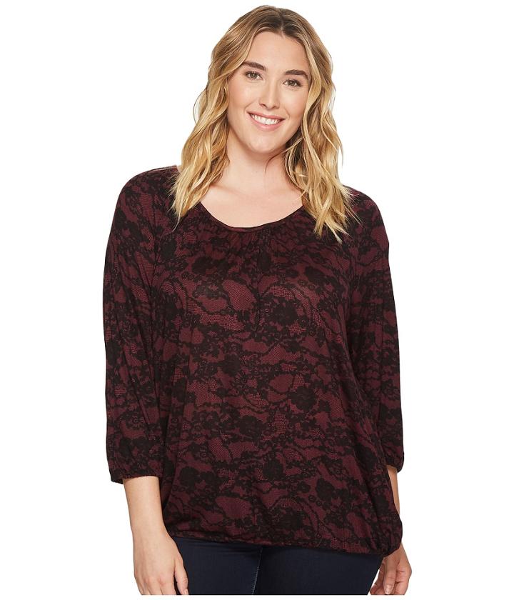 Michael Michael Kors - Plus Size Lace Scoop Neck Peasant Top