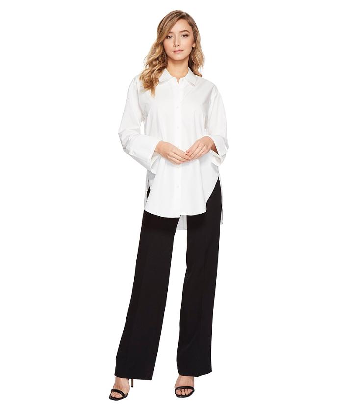 Halston Heritage - Long Sleeve Wide Cuff Cotton Shirt