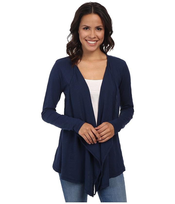 Mod-o-doc - Slub Jersey Draped Front Cardigan