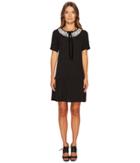 The Kooples - Short Sleeve Dress With Rear Zip And Frilled Hem