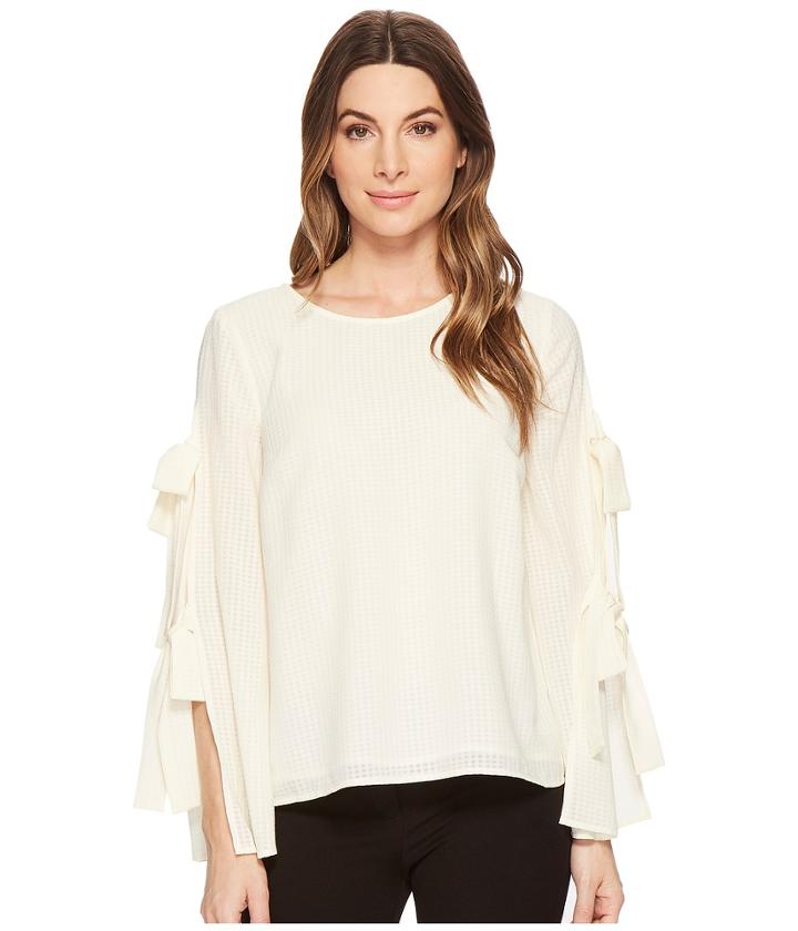 Cece - Long Sleeve Slit Bell Sleeve Blouse W/ Bows