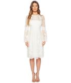 Ml Monique Lhuillier - Long Sleeve Lace Scallop Edge Dress