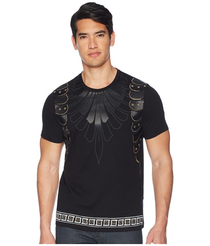 Versace Collection - Beaded/leather Applique Armour Detail T-shirt