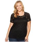 Roper - Plus Size 981 Stretch Knit Lace Short Sleeve Top