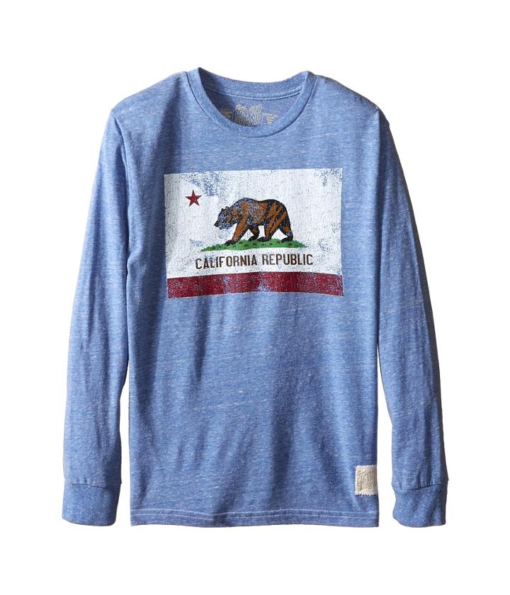 The Original Retro Brand Kids - Long Sleeve Tri-blend California Flag Tee
