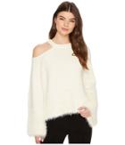 1.state - Shoulder Cut Out Sweater With Eyelash