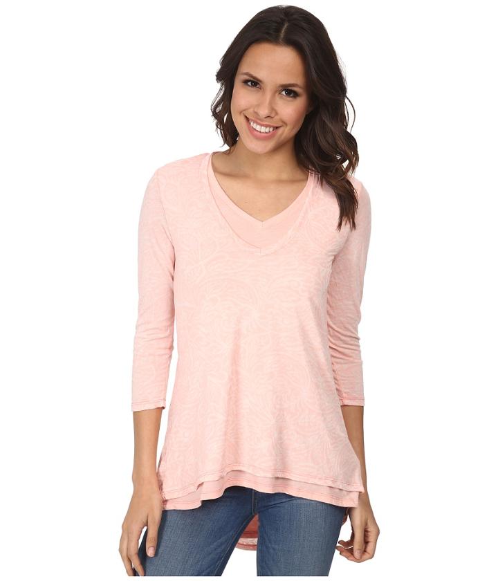 Mod-o-doc Burnout Jersey Double Layer V-neck Tee